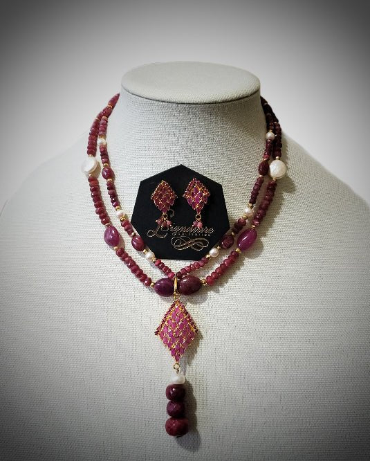 Natural Ruby Necklace Set L.Signature Collection by L.Styles