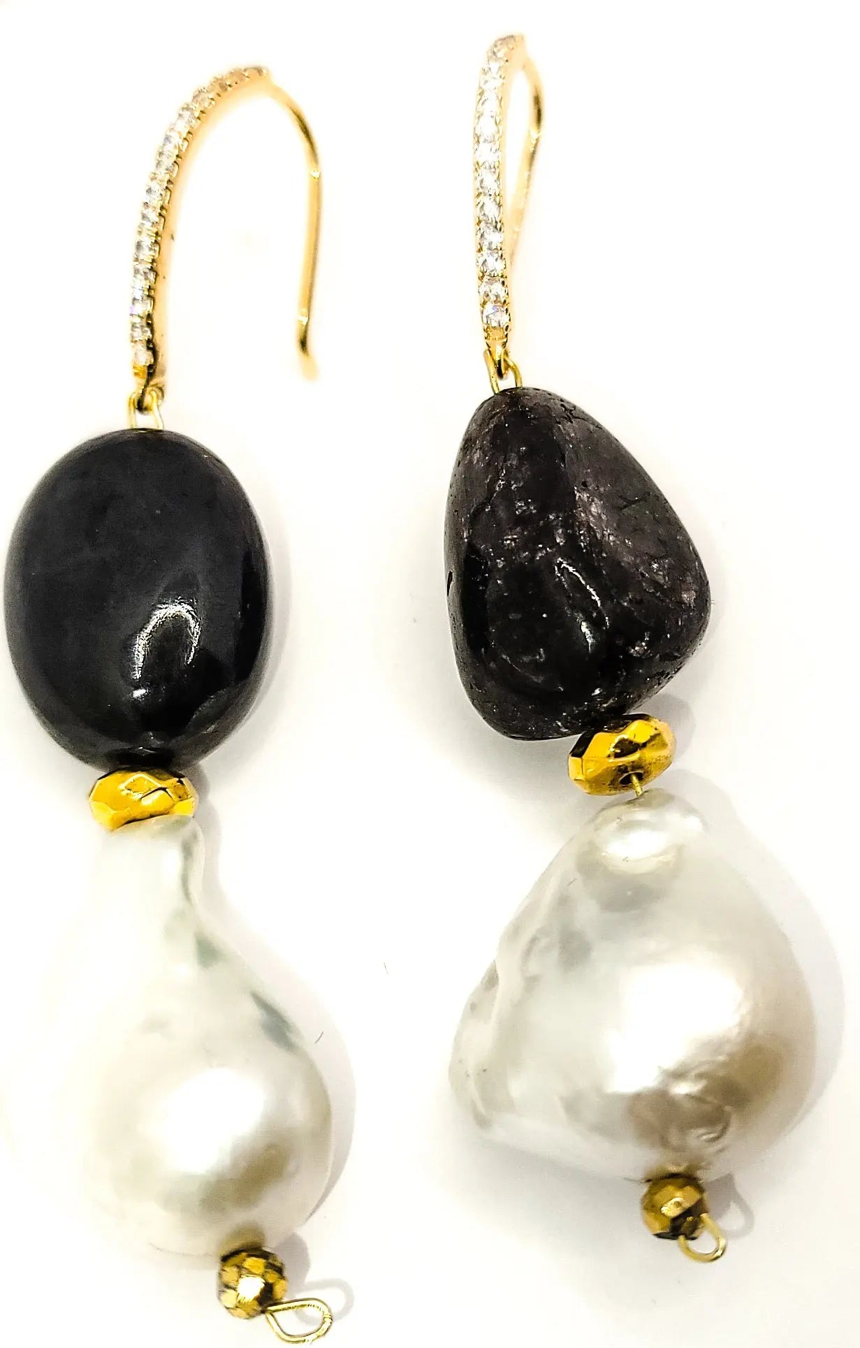 Natural Sapphire and Pearl Drop Earrings L.Signature Collection by L.Styles