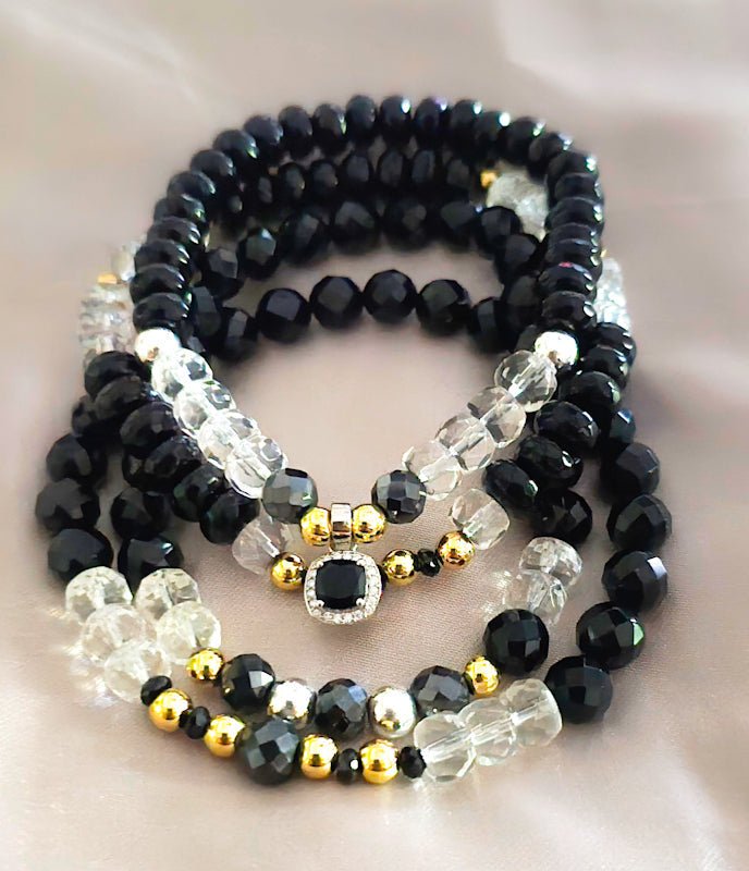 Onyx and Black Diamonds Bracelet set - L.Signature Collection by L.Styles