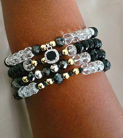 Onyx and Black Diamonds Bracelet set - L.Signature Collection by L.Styles