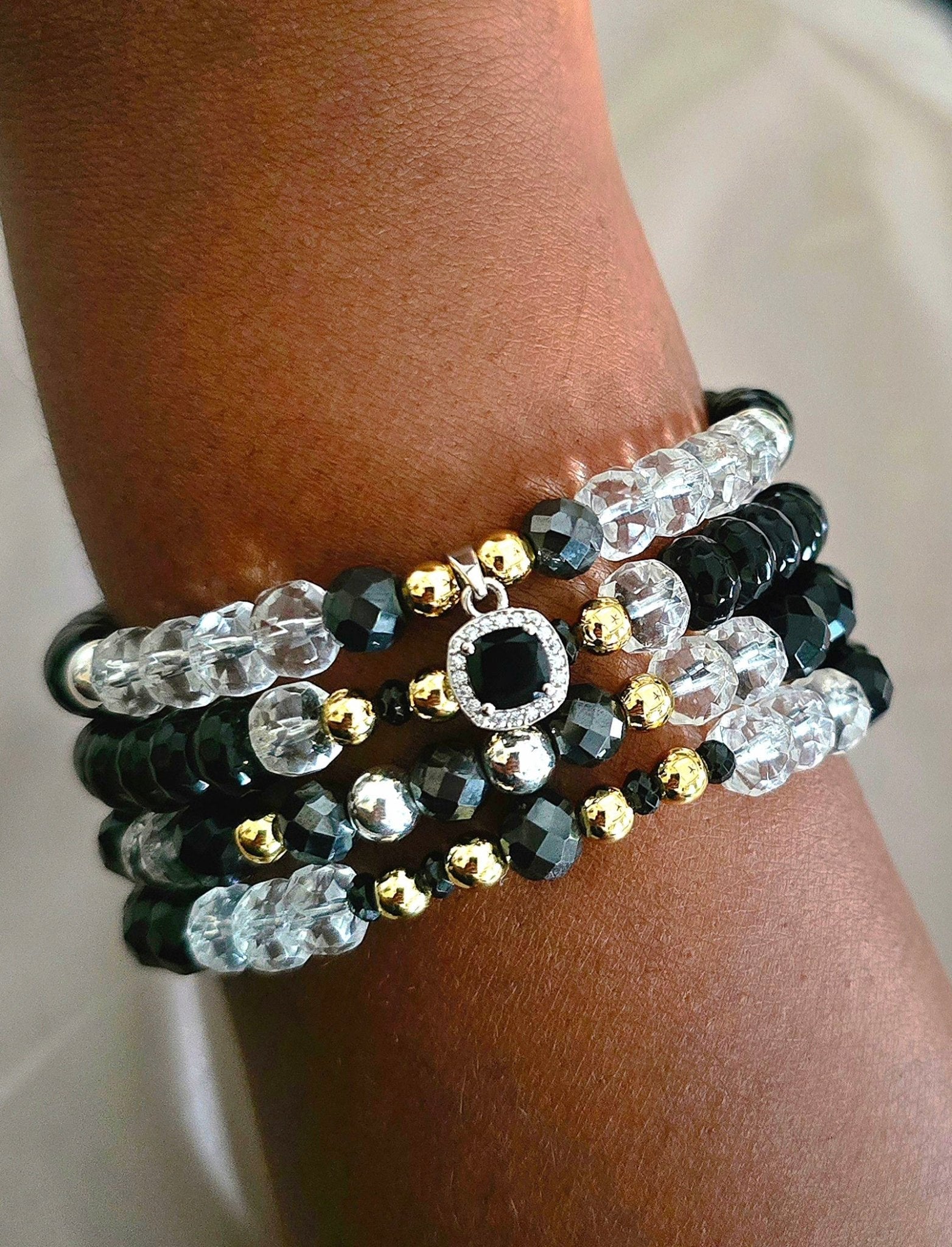 Onyx and Black Diamonds Bracelet set - L.Signature Collection by L.Styles
