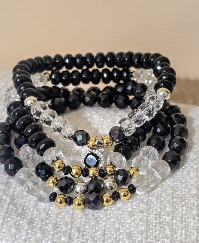 Onyx and Black Diamonds Bracelet set - L.Signature Collection by L.Styles