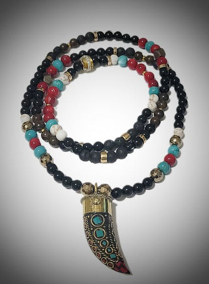 Onyx Tibetan Necklace L.Signature Collection by L.Styles