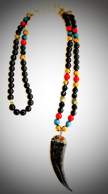 Onyx Tibetan Necklace L.Signature Collection by L.Styles