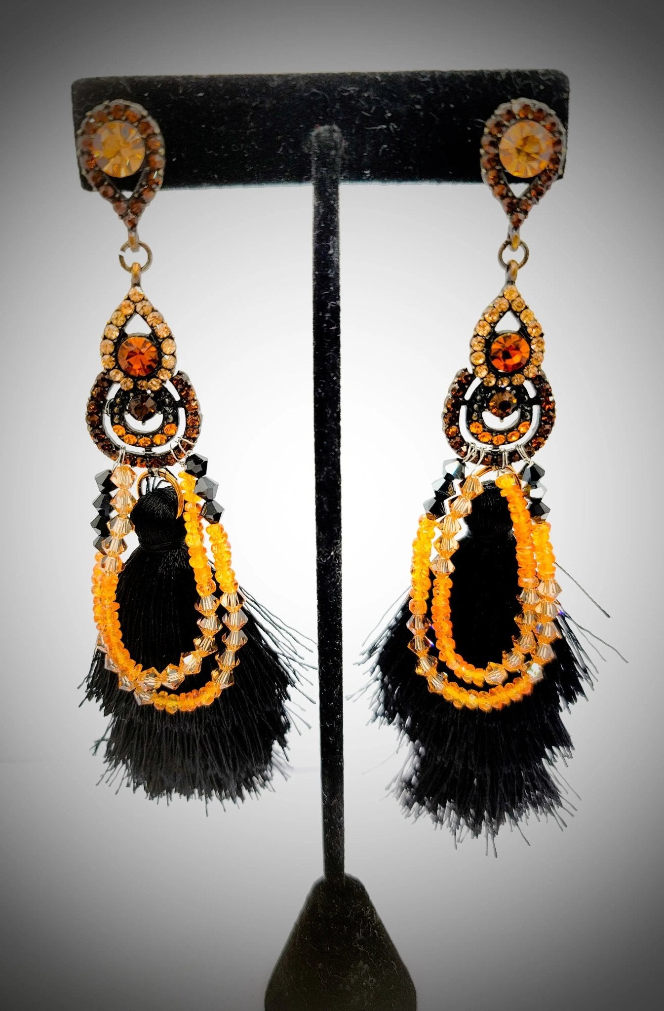 Orange Sapphire Tassel Earrings L.Signature Collection