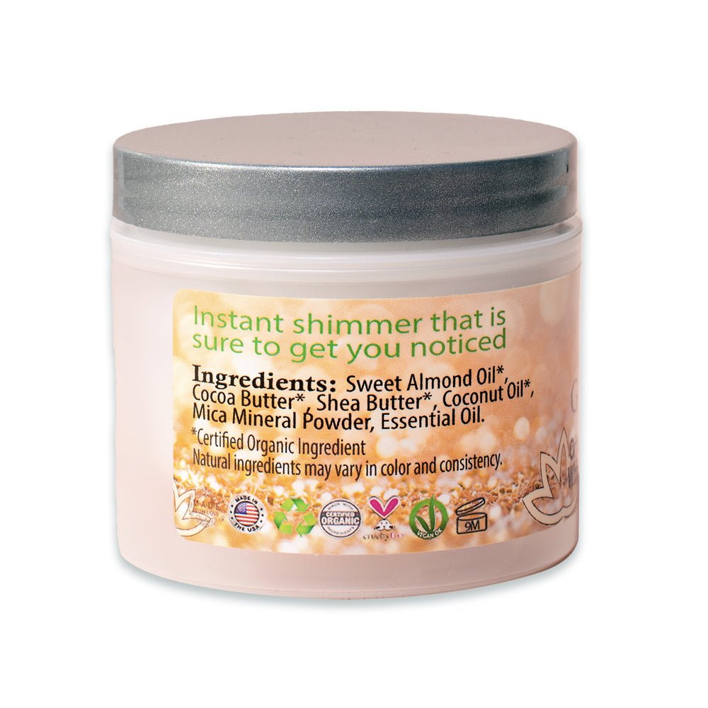 Organic Shimmering Whipped Body Butter Glimmer Goddess® Organic Skin Care