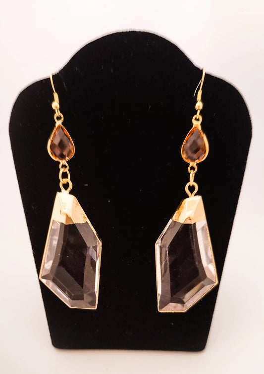 "Peachy" Clear Quartz Earrings L.Signature Collection