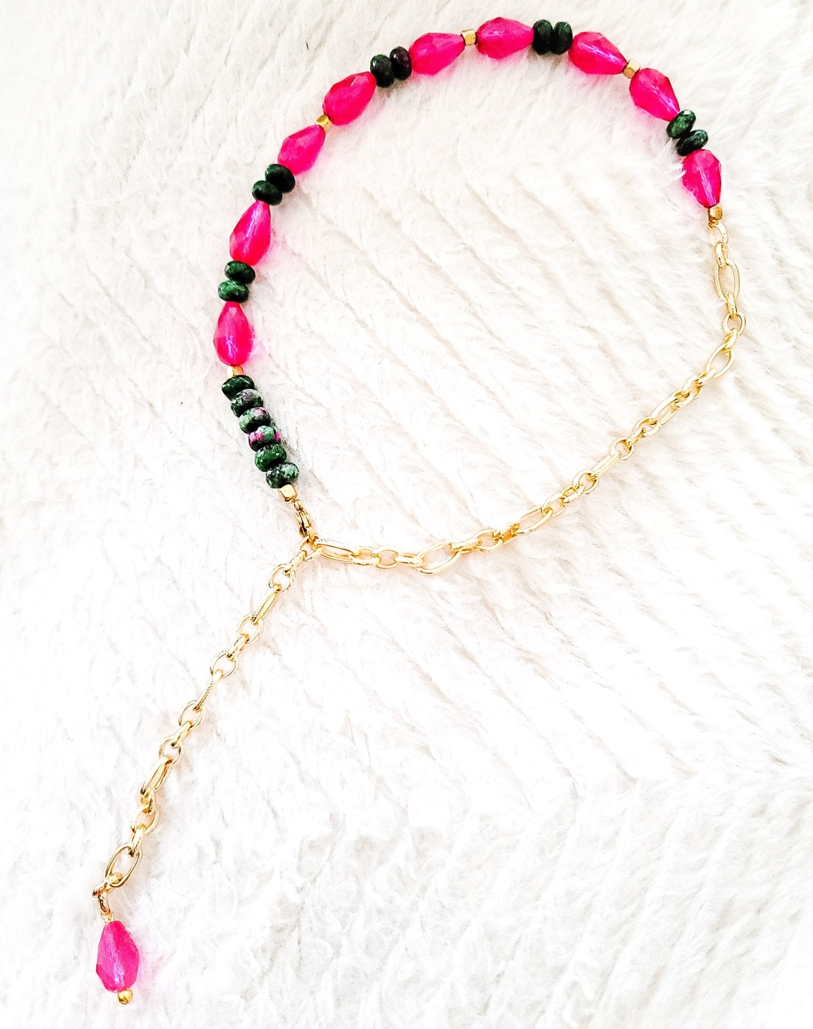 Pink Topaz and Zoisite Choker Necklace L.Signature Collection by L.Styles