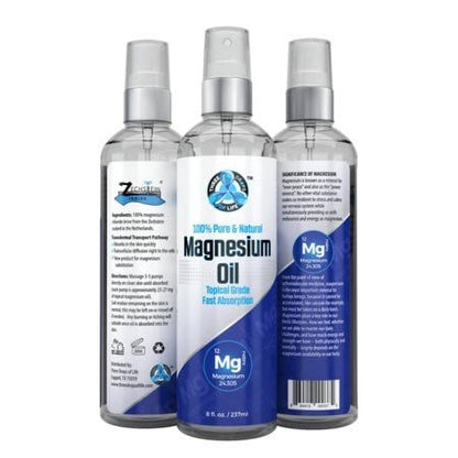 Pure Magnesium Oil Spray - From the Zechstein Sea - 8 oz Three Drops of Life