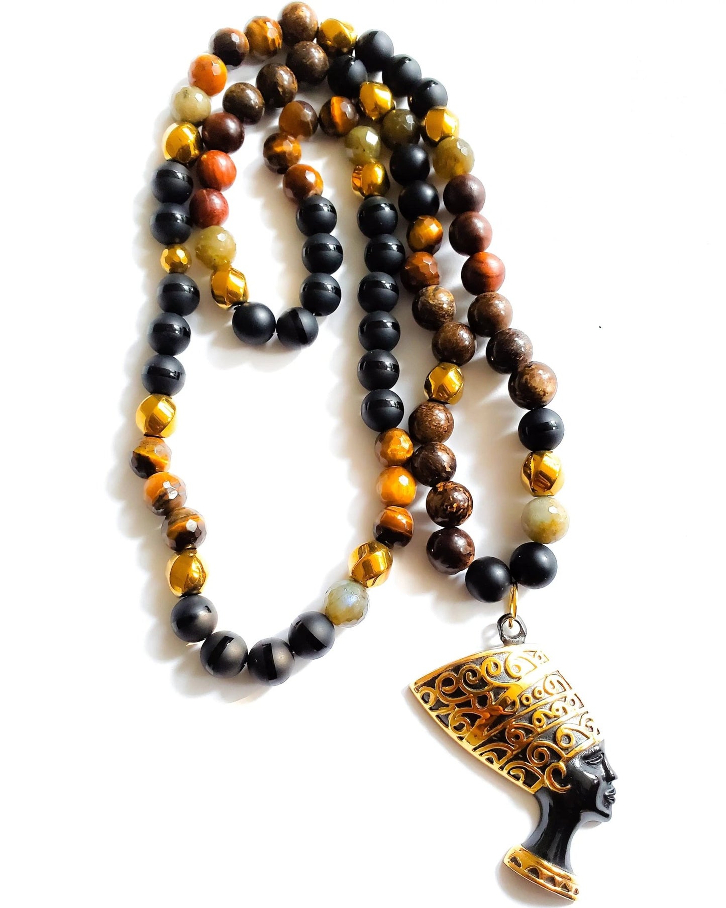 Queen Nefertiti Beaded Necklace L.Signature Collection by L.Styles