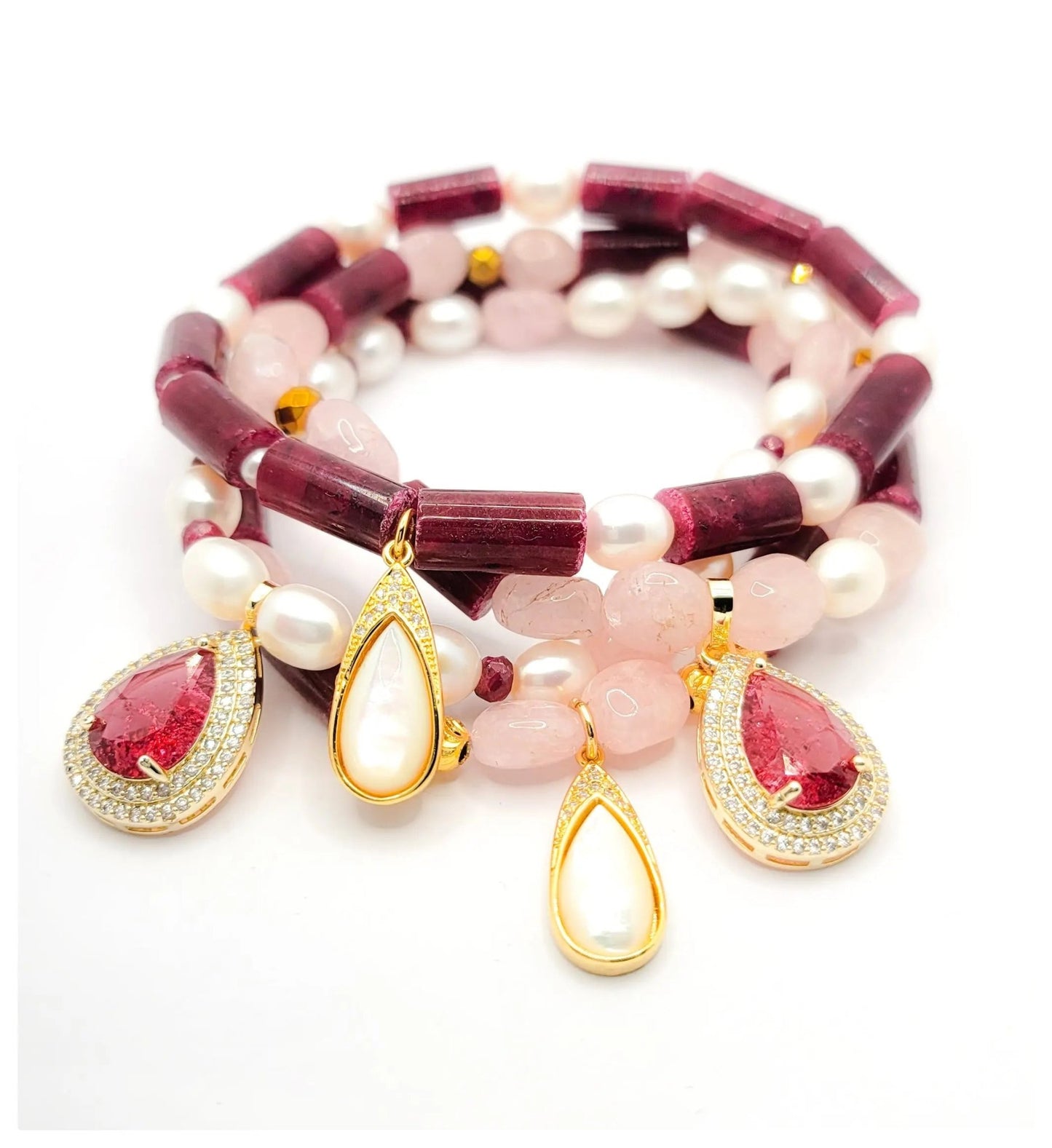 Ruby and Morganite bracelet L.Signature Collection by L.Styles