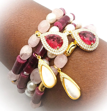 Ruby and Morganite bracelet L.Signature Collection by L.Styles