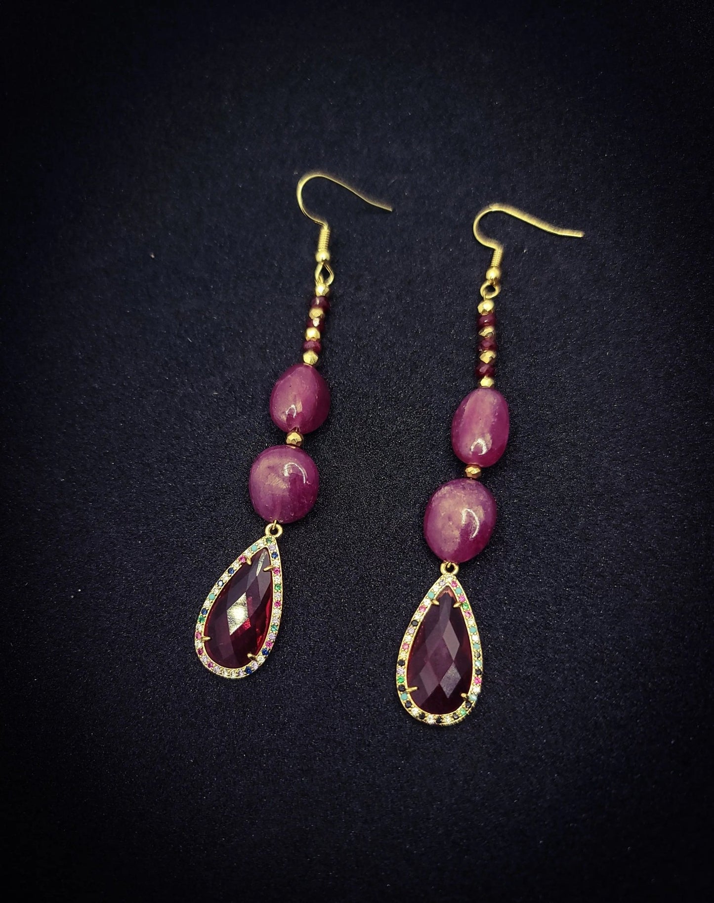 Ruby and Rubellite Earrings L.Signature Collection