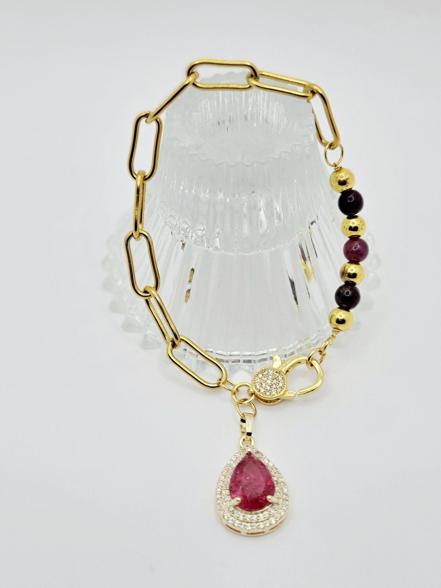 Ruby Chain Link Bracelet L.Signature Collection