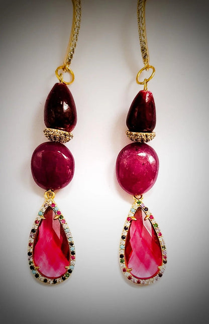 Ruby Dangling Earrings L.Signature Collection by L.Styles