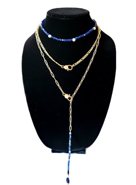 Sapphire and Freshwater Pearls Choker Necklace L.Signature Collection