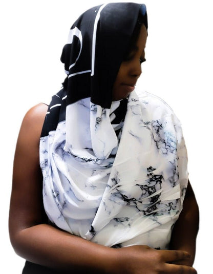 Signature Marble Long Head Scarf / Hijab L.Signature Collection by L.Styles