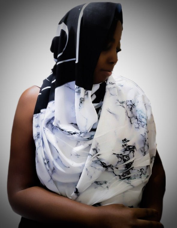 Signature Marble Long Head Scarf / Hijab L.Signature Collection by L.Styles