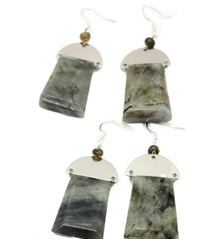 Silver Genuine Gemstone Earrings L.Signature Collection by L.Styles