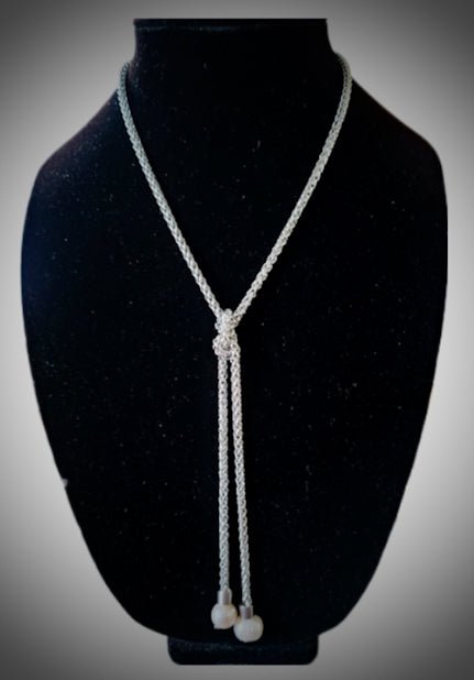 Silver Tie Y Lariat Necklace L.Signature Collection