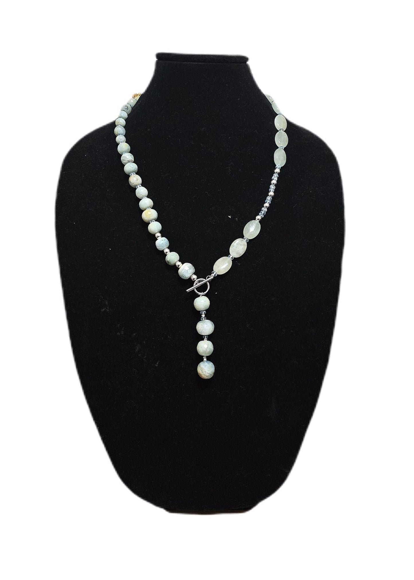Sterling Silver Aquamarine and Blue Topaz Necklace - L.Signature Collection by L.Styles