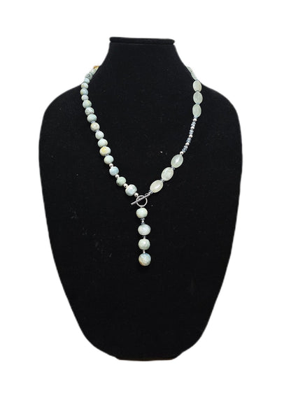 Sterling Silver Aquamarine and Blue Topaz Necklace - L.Signature Collection by L.Styles