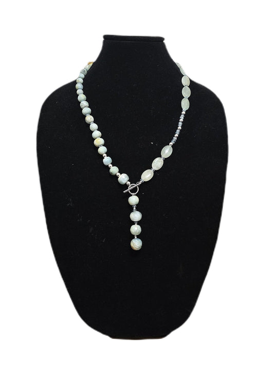 Sterling Silver Aquamarine and Blue Topaz Necklace - L.Signature Collection by L.Styles