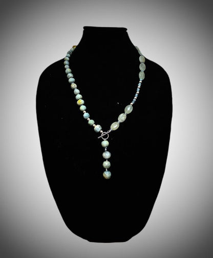 Sterling Silver Aquamarine and Blue Topaz Necklace - L.Signature Collection by L.Styles
