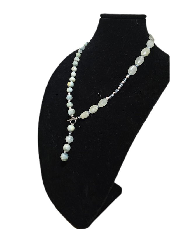 Sterling Silver Aquamarine and Blue Topaz Necklace - L.Signature Collection by L.Styles