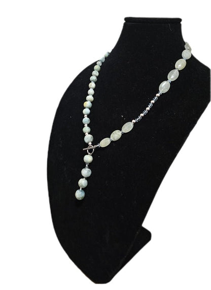 Sterling Silver Aquamarine and Blue Topaz Necklace - L.Signature Collection by L.Styles
