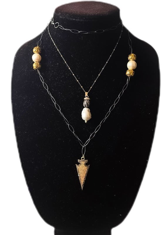 Sterling Silver Baroque Pearl Necklace - L.Signature Collection by L.Styles