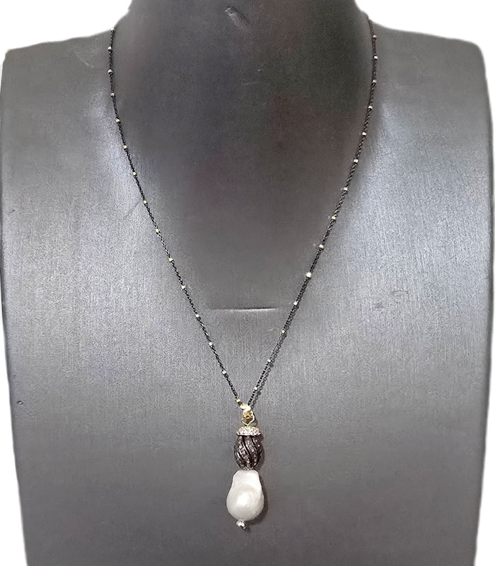 Sterling Silver Baroque Pearl Necklace - L.Signature Collection by L.Styles