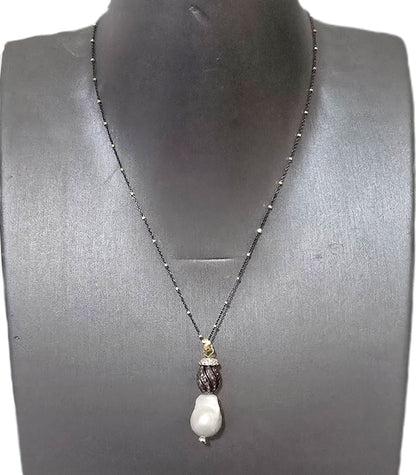 Sterling Silver Baroque Pearl Necklace - L.Signature Collection by L.Styles