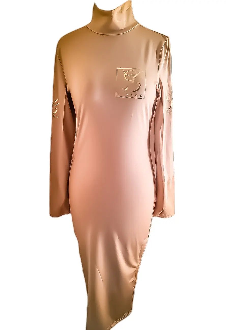 Tan Turtleneck Midi Dress L.Styles, LLC