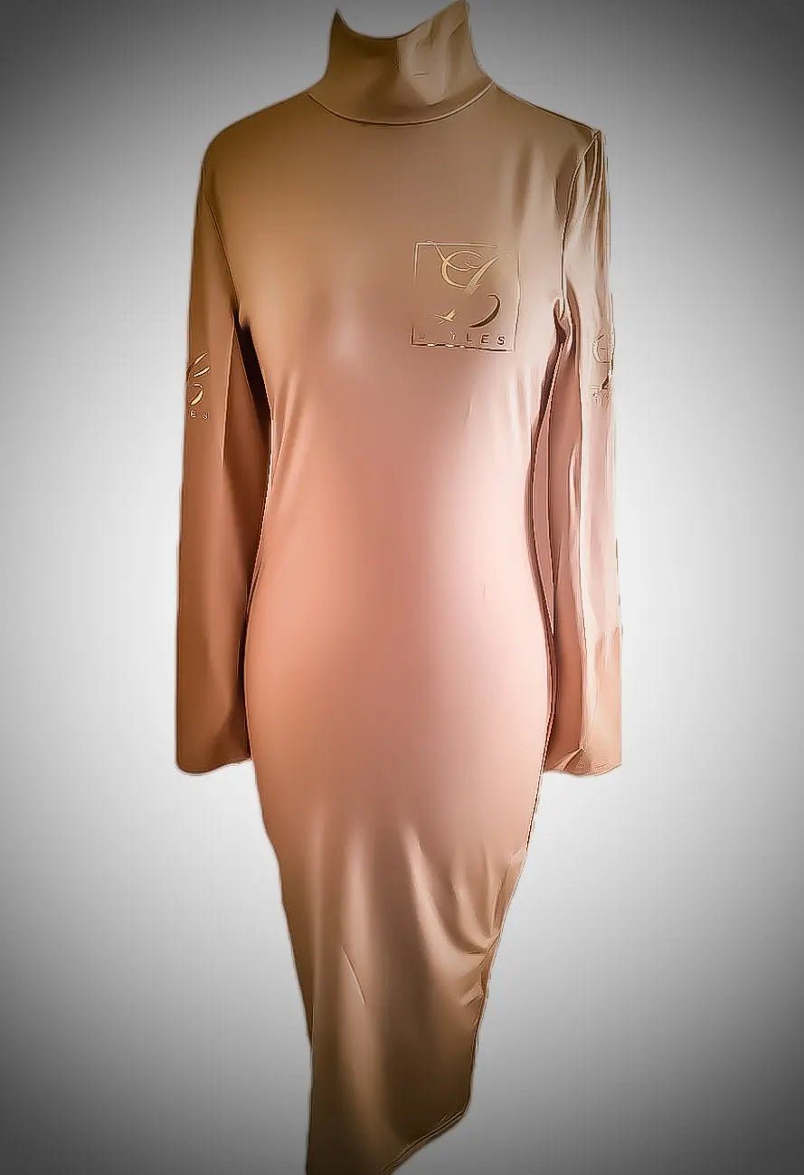 Tan Turtleneck Midi Dress L.Styles, LLC