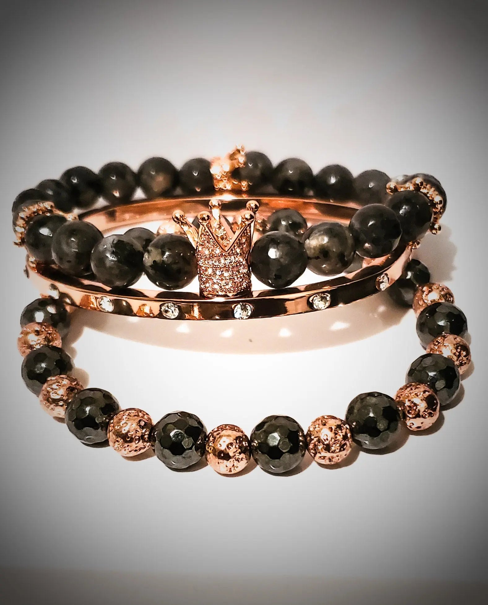 The " Rose" Larvikite Crown Set L.Signature Collection by L.Styles