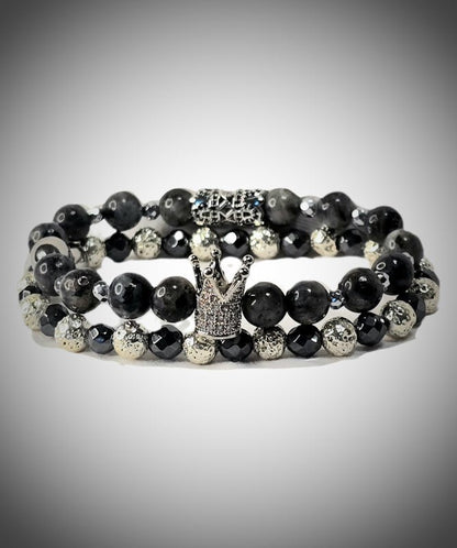 The " Silver" Larvikite Crown Set - L.Signature Collection by L.Styles