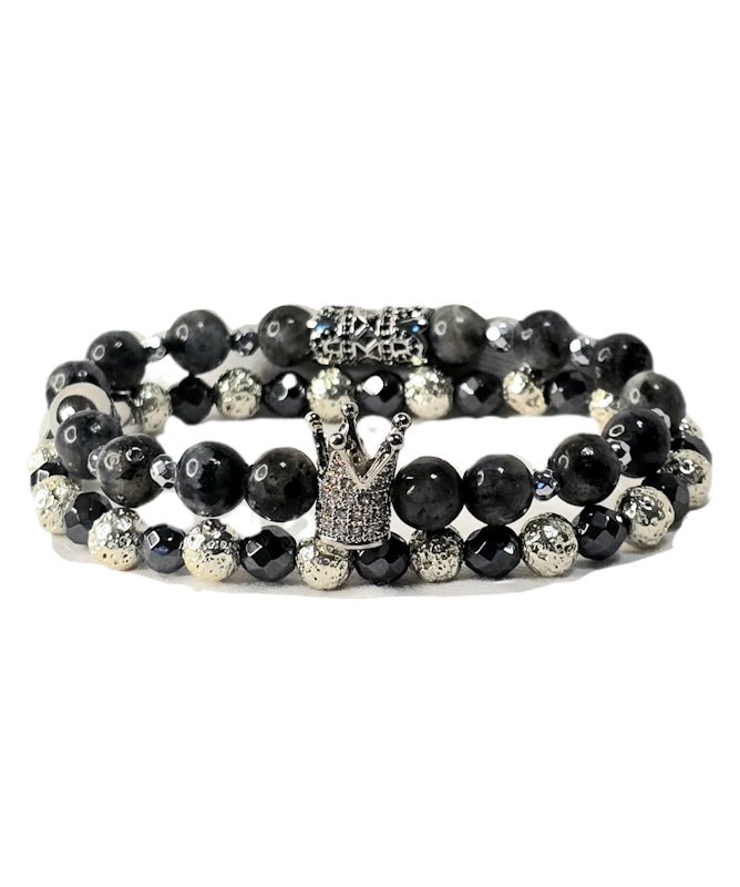 The " Silver" Larvikite Crown Set - L.Signature Collection by L.Styles