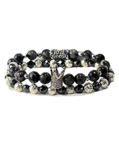 The " Silver" Larvikite Crown Set - L.Signature Collection by L.Styles