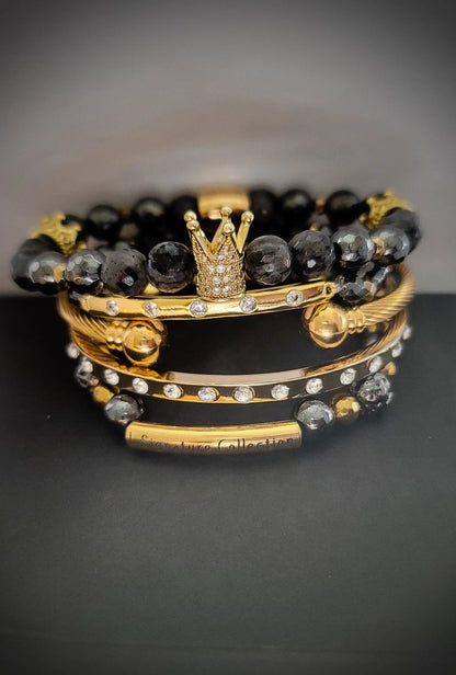 The "Stimulating" Larvikite Crown Bracelet L.Signature Collection