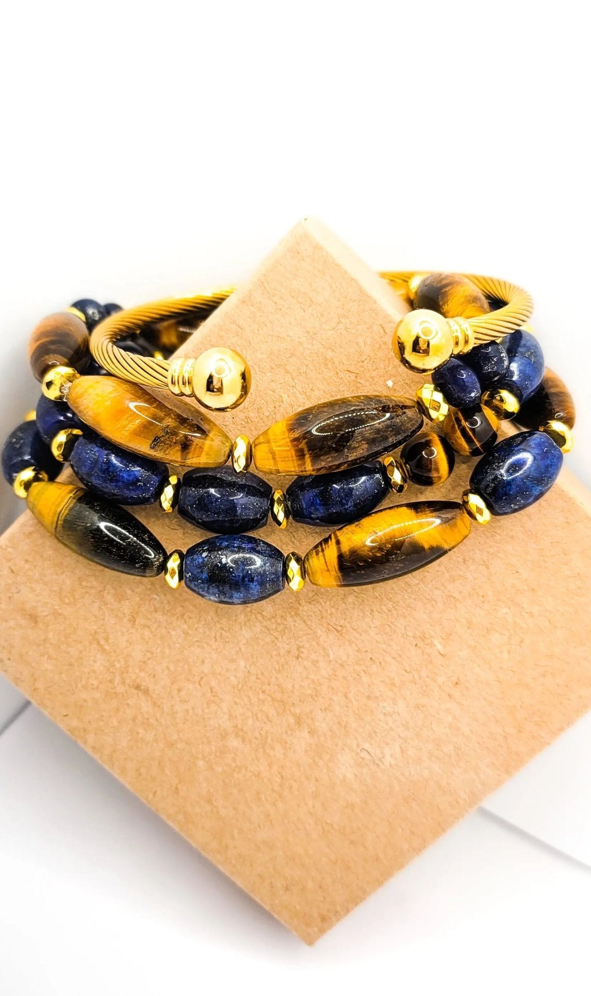 Tiger Eye and Lapis Lazuli Bracelet set L.Signature Collection by L.Styles