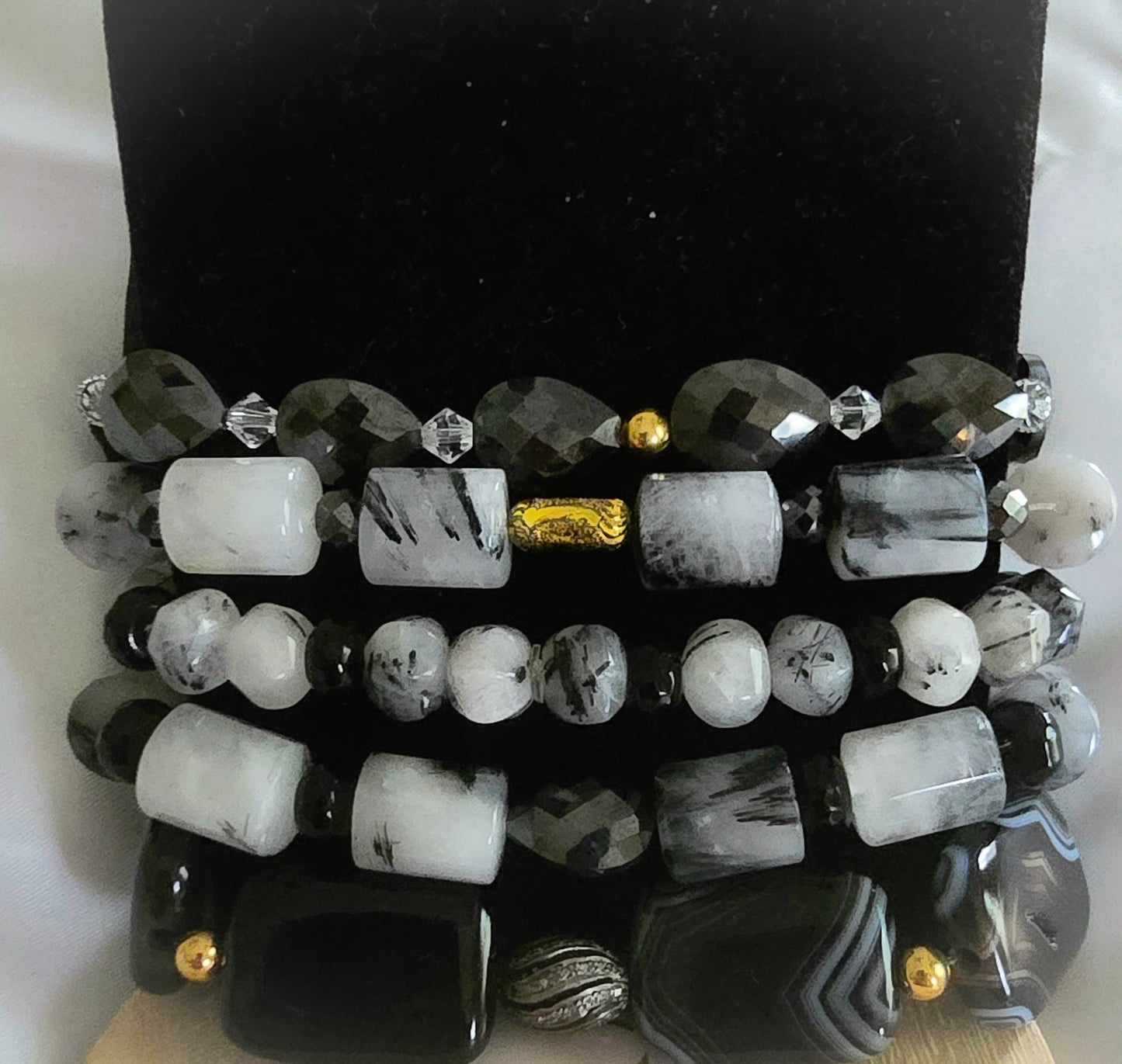 Tourmaline Quartz and Black Onyx Bracelet - L.Signature Collection by L.Styles