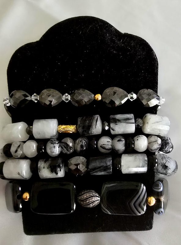 Tourmaline Quartz and Black Onyx Bracelet - L.Signature Collection by L.Styles