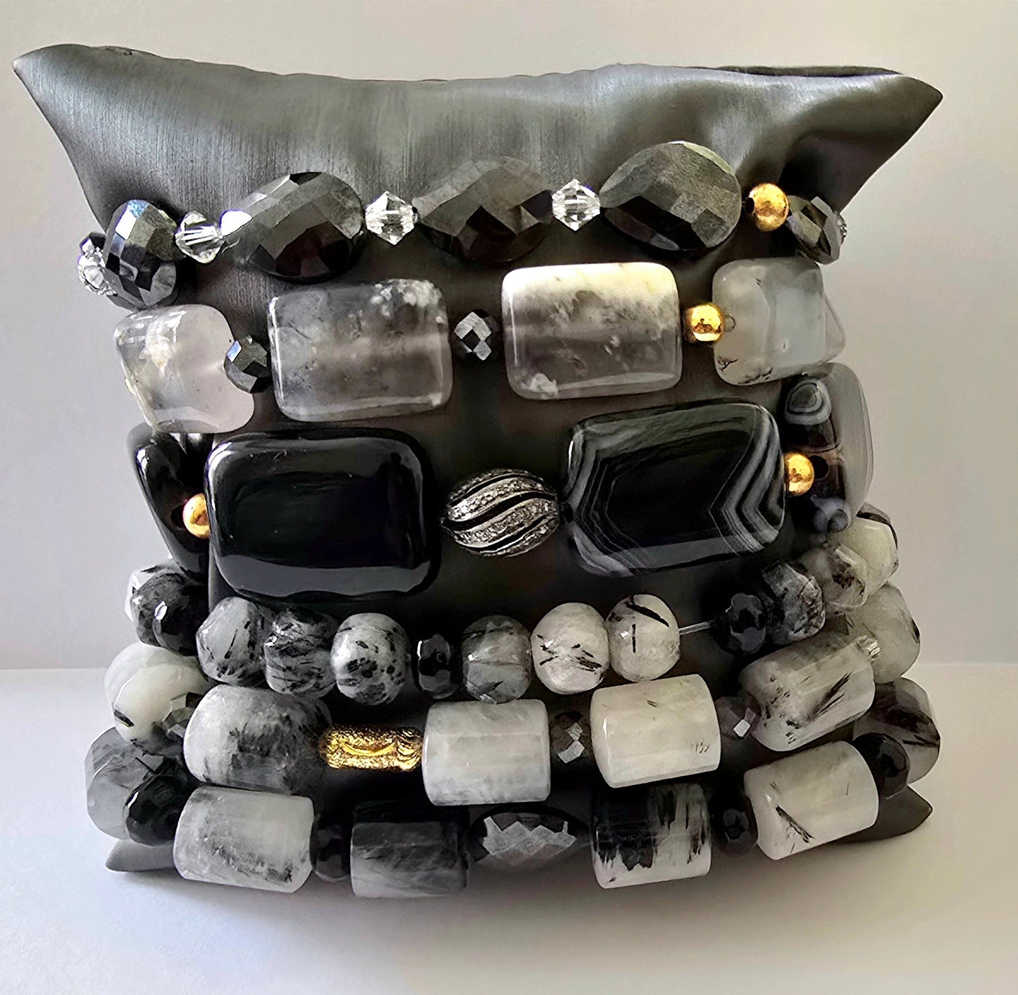 Tourmaline Quartz and Black Onyx Bracelet - L.Signature Collection by L.Styles