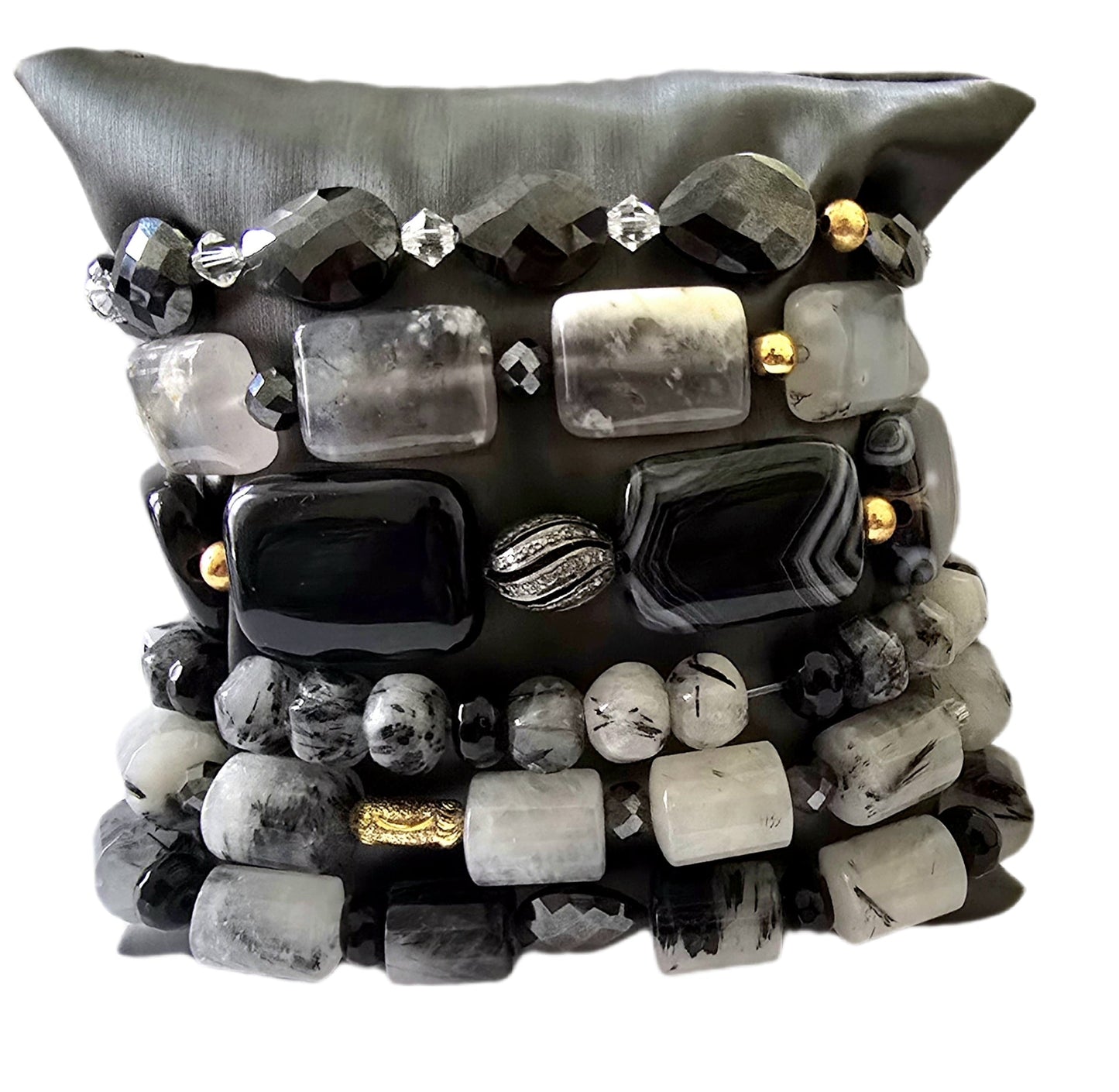 Tourmaline Quartz and Black Onyx Bracelet - L.Signature Collection by L.Styles