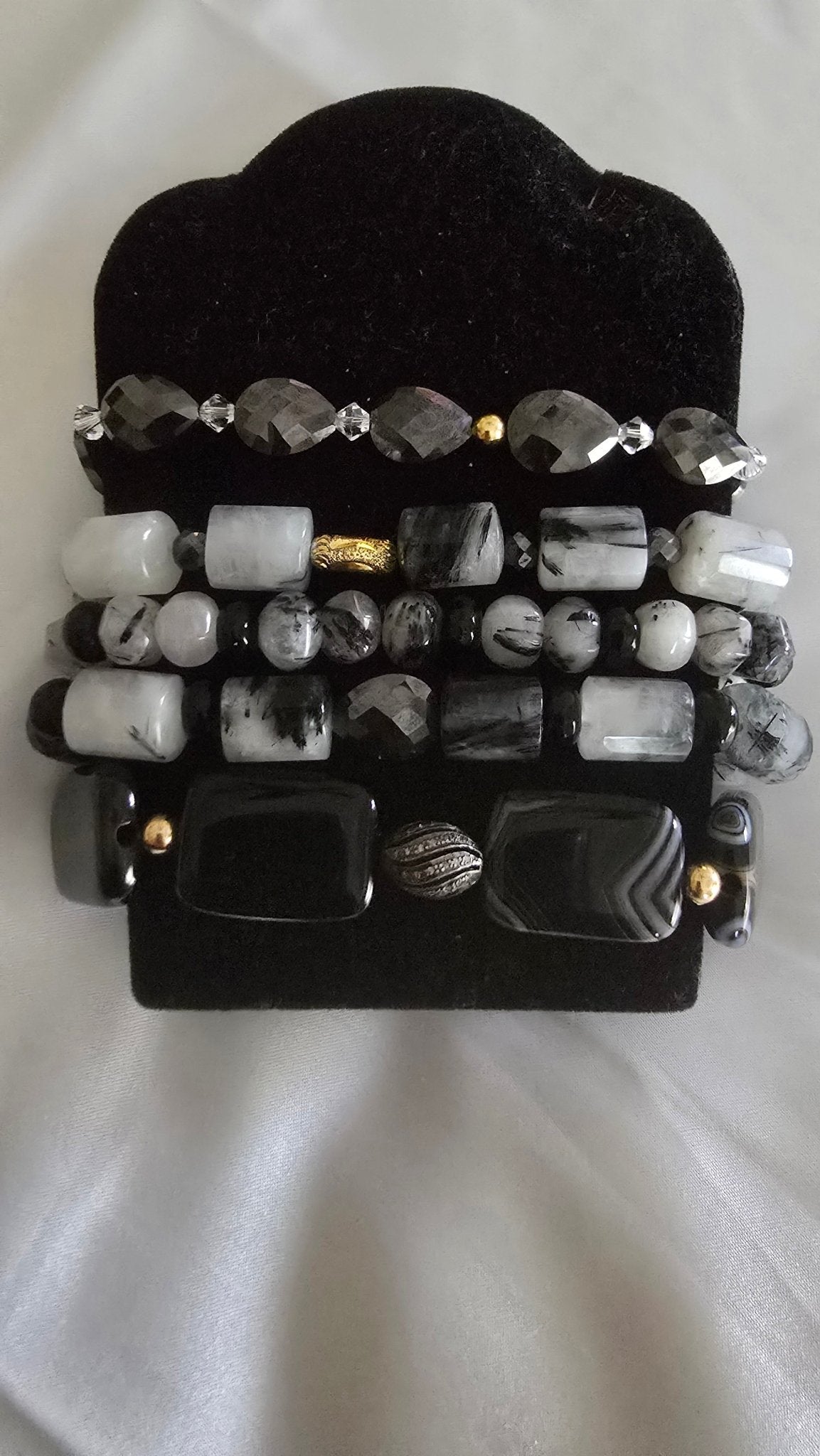 Tourmaline Quartz and Black Onyx Bracelet - L.Signature Collection by L.Styles