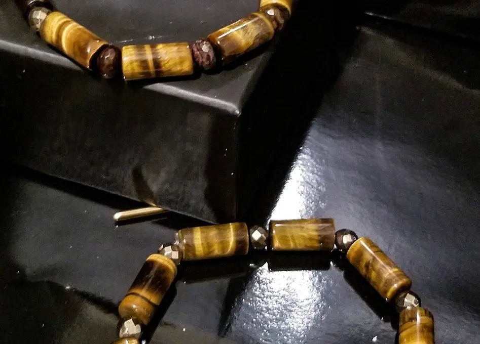 Tube Tiger Eye Bracelet set L.Signature Collection