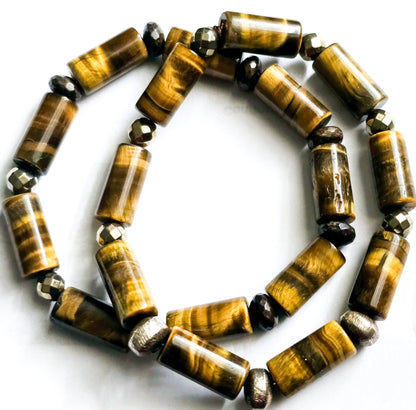 Tube Tiger Eye Bracelet set L.Signature Collection