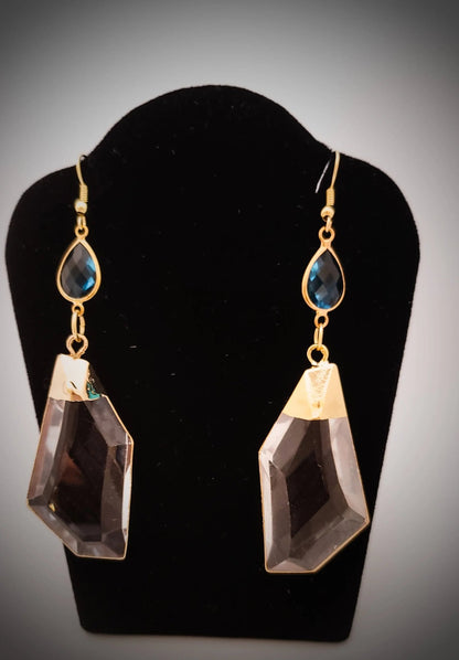 "Turquoise" Clear Quartz Earrings L.Signature Collection