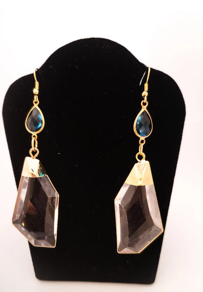 "Turquoise" Clear Quartz Earrings L.Signature Collection